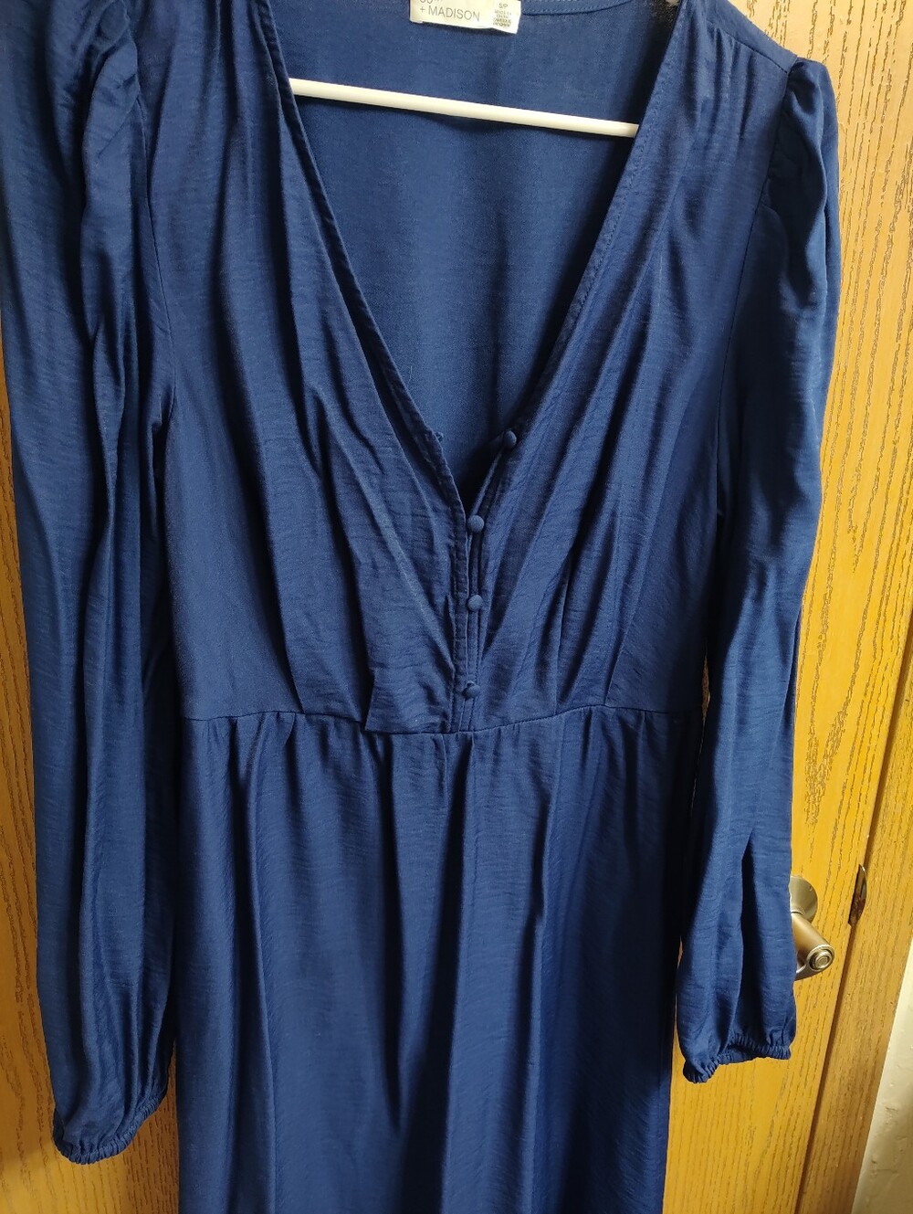 89th+Madison Navy Long-Sleeve V-Neck Dress - Picture 3 of 4